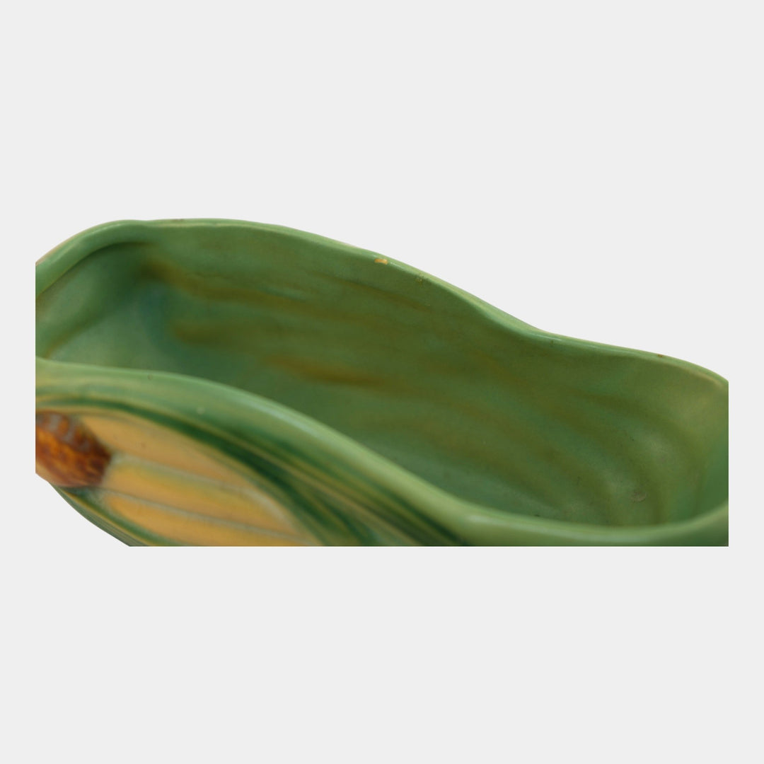 Roseville Pine Cone 1953 Vintage Mid Century Modern Pottery Green Planter 455-6 - Just Art Pottery