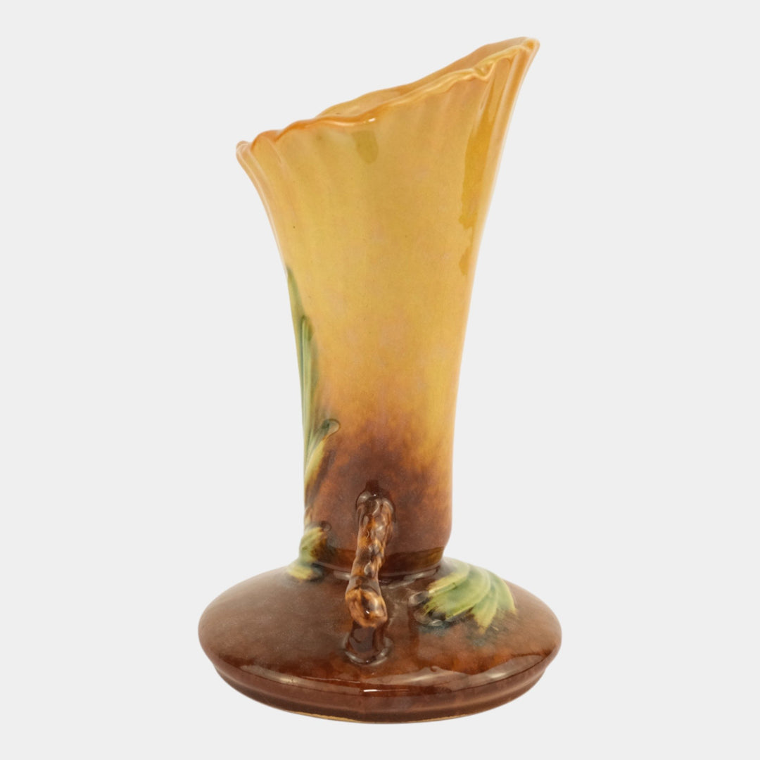 Roseville Wincraft Orange 1948 Mid Century Modern Pottery Pine Cone Vase 283-8 - Just Art Pottery