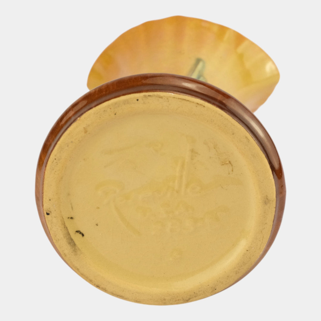 Roseville Wincraft Orange 1948 Mid Century Modern Pottery Pine Cone Vase 283-8 - Just Art Pottery