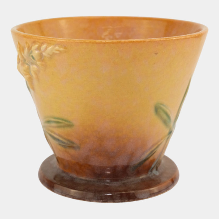 Roseville Wincraft Orange 1948 Mid Century Art Pottery Flower Pot Planter 256-5 - Just Art Pottery