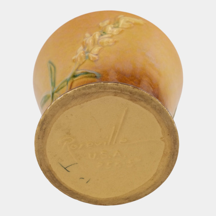 Roseville Wincraft Orange 1948 Mid Century Art Pottery Flower Pot Planter 256-5 - Just Art Pottery