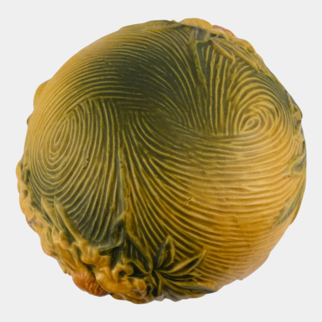 Roseville Peony Yellow 1942 Pottery Hanging Basket Planter 467-5 - Just Art Pottery