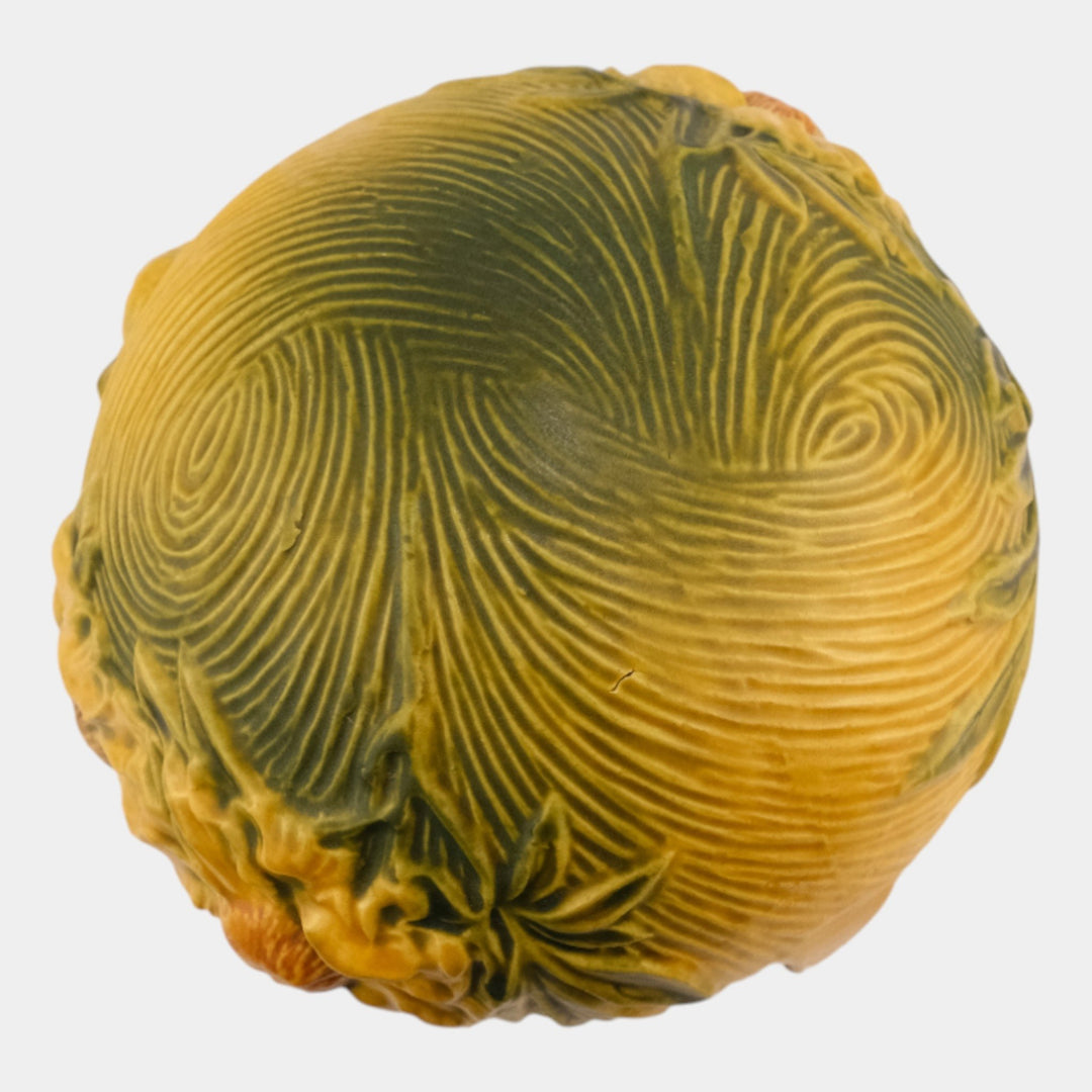 Roseville Peony Yellow 1942 Pottery Hanging Basket Planter 467-5 - Just Art Pottery