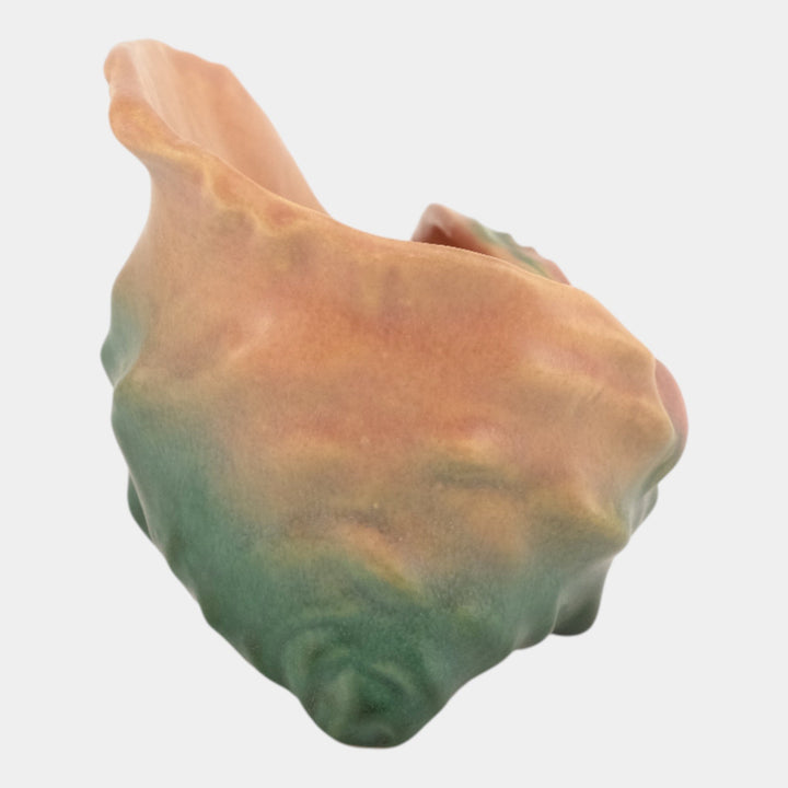 Roseville Water Lily Pink 1946 Art Pottery Conch Shell Planter Vase 445-6 - Just Art Pottery