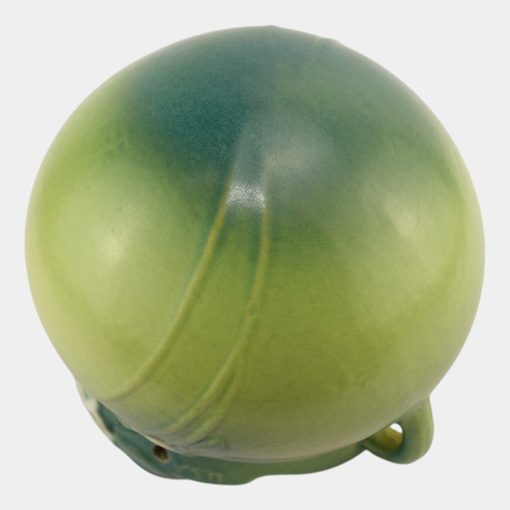 Roseville Mock Orange Green 1950 Mid Century Art Pottery Hanging Basket Planter - Just Art Pottery