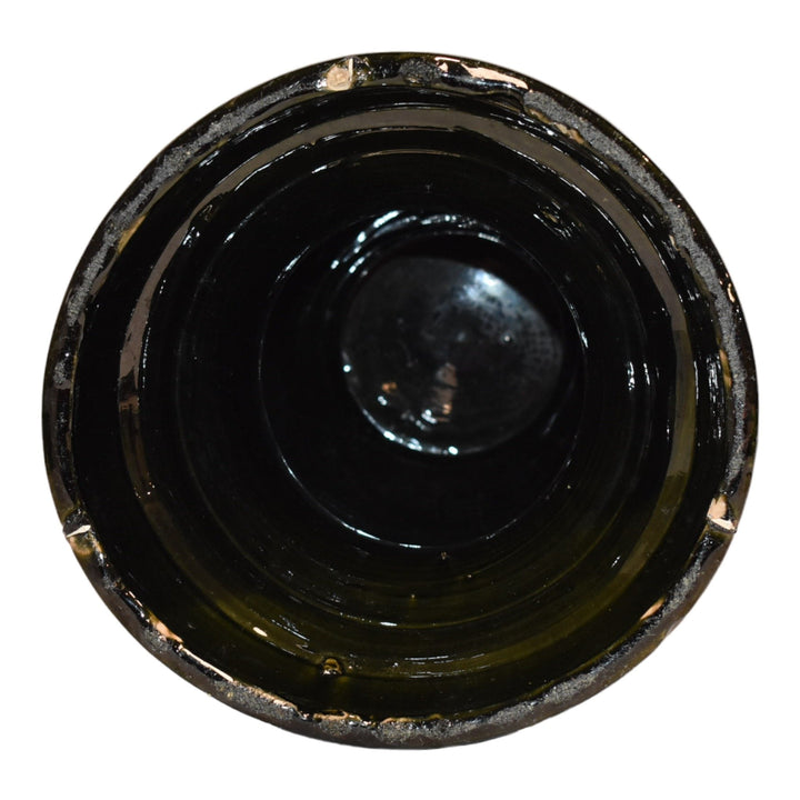 Brush McCoy Blended Majolica 1914 Art Pottery Greek Key Jardiniere Pedestal 2220 - Just Art Pottery