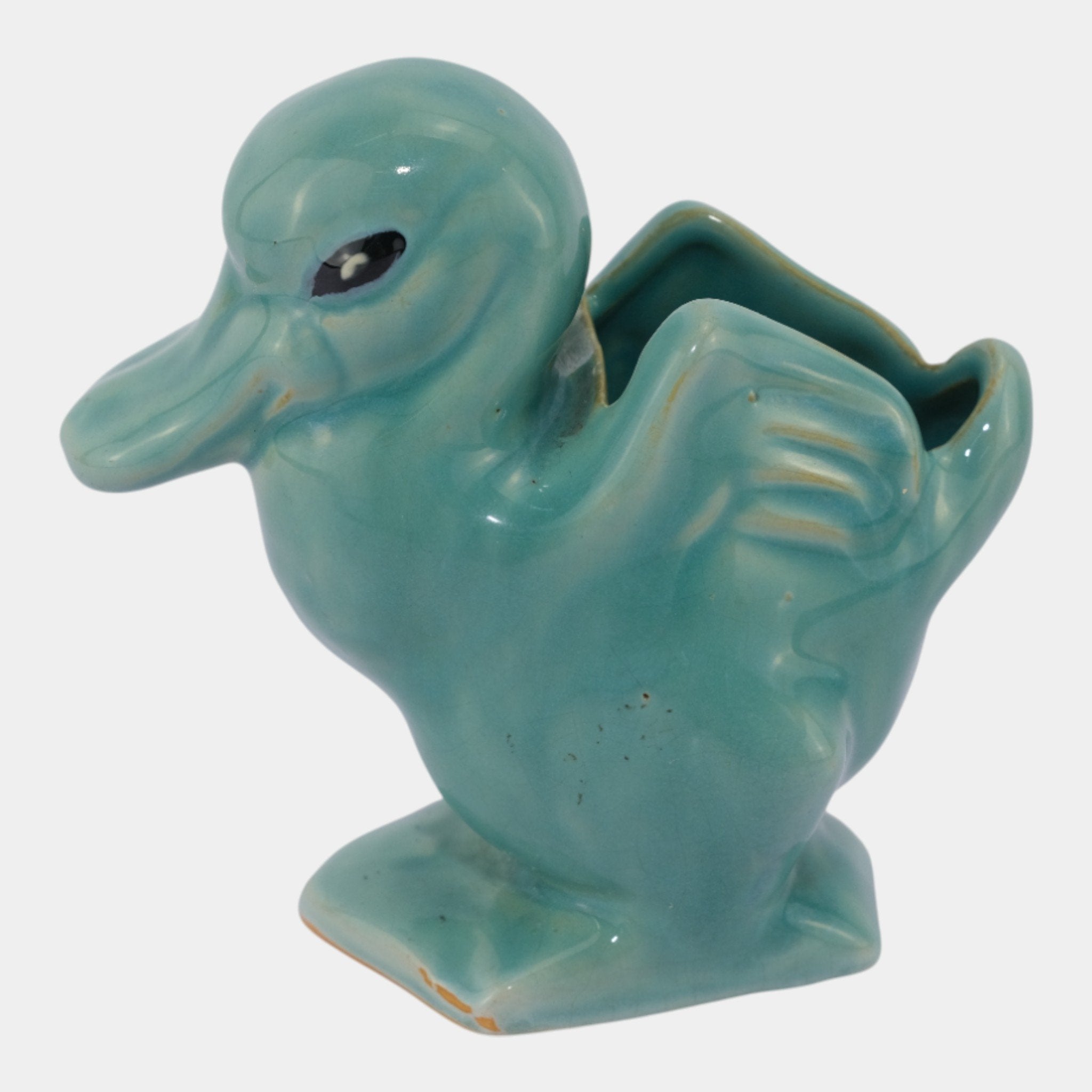 Weller Cactus Line 1930s Vintage Pottery Novelty Ceramic Duck