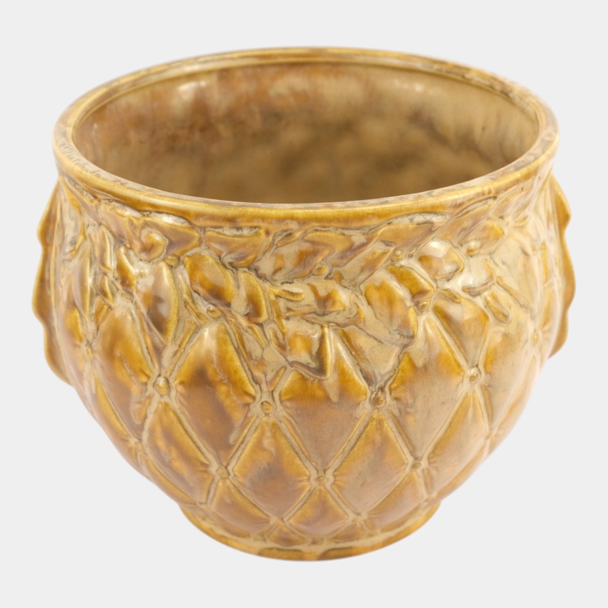 mccoy plant pots McCoy Diamond Quilted Mid Century Modern Art Pottery Large Jardiniere Planter