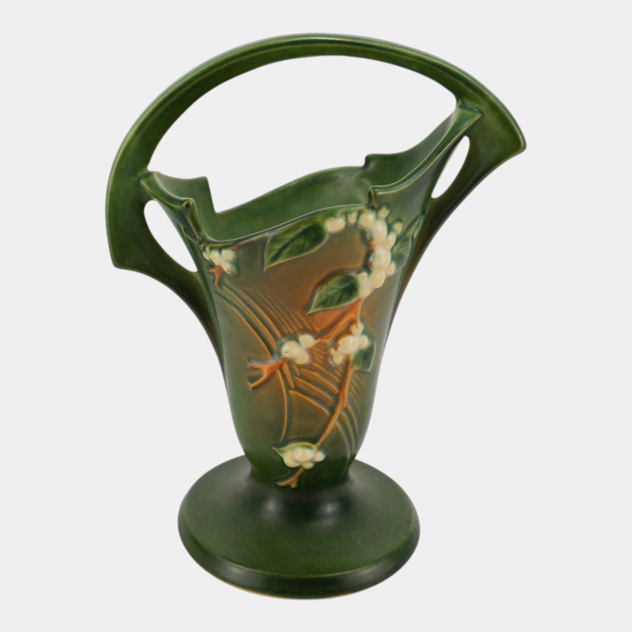Roseville Snowberry Green 1947 Mid Century Modern Pottery Ceramic