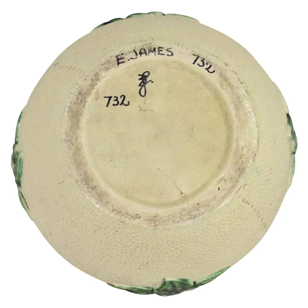 Roseville Rozane 1917 Antique Art Pottery Ivory Floral Jardiniere Planter 588-10 - Just Art Pottery