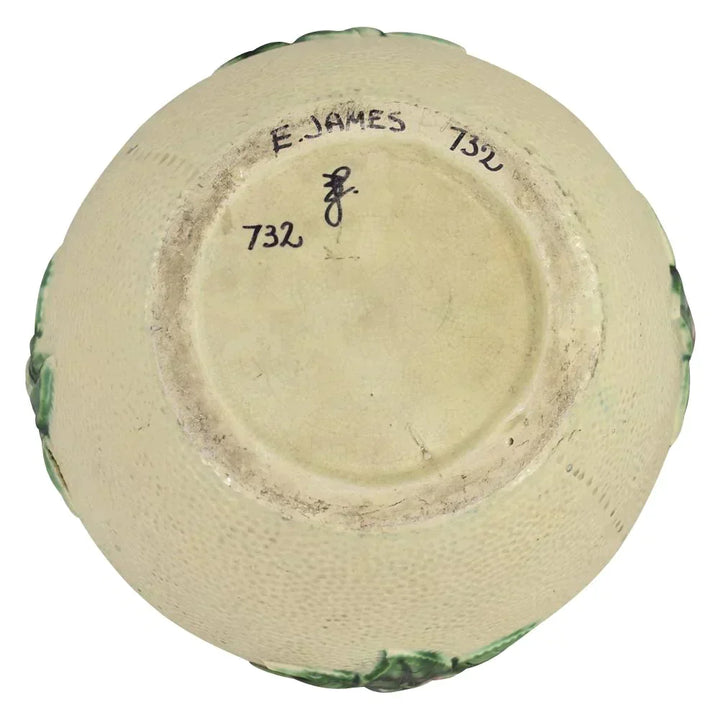 Roseville Rozane 1917 Antique Art Pottery Ivory Floral Jardiniere Planter 588-10 - Just Art Pottery