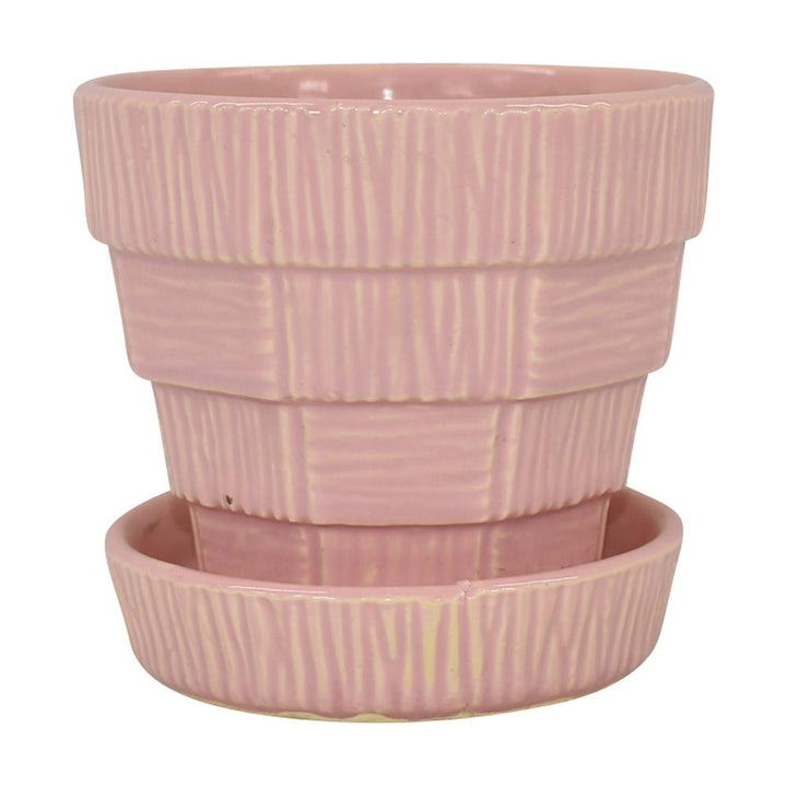 McCoy 1953 Vintage Mid Century Modern Art Pottery Pink Flower Pot Planter 19-5 - Just Art Pottery