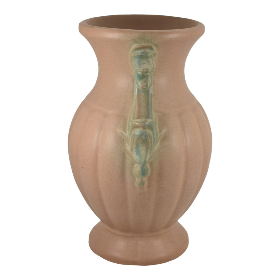 McCoy 1932 Mid Century Modern Art Pottery Matte Brown Large Ceramic Vase 45 - Just Art Pottery