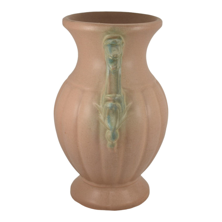 McCoy 1932 Mid Century Modern Art Pottery Matte Brown Large Ceramic Vase 45 - Just Art Pottery