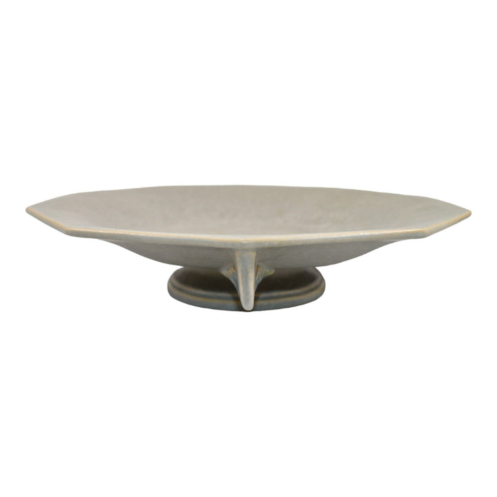 Roseville Tuscany Gray 1927 Vintage Art Deco Pottery Handled Center Bowl 174-12 - Just Art Pottery