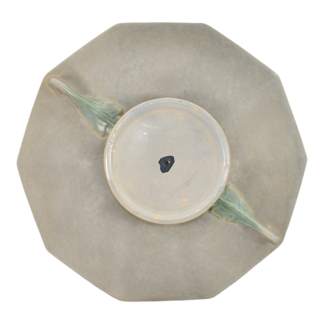 Roseville Tuscany Gray 1927 Vintage Art Deco Pottery Handled Center Bowl 174-12 - Just Art Pottery