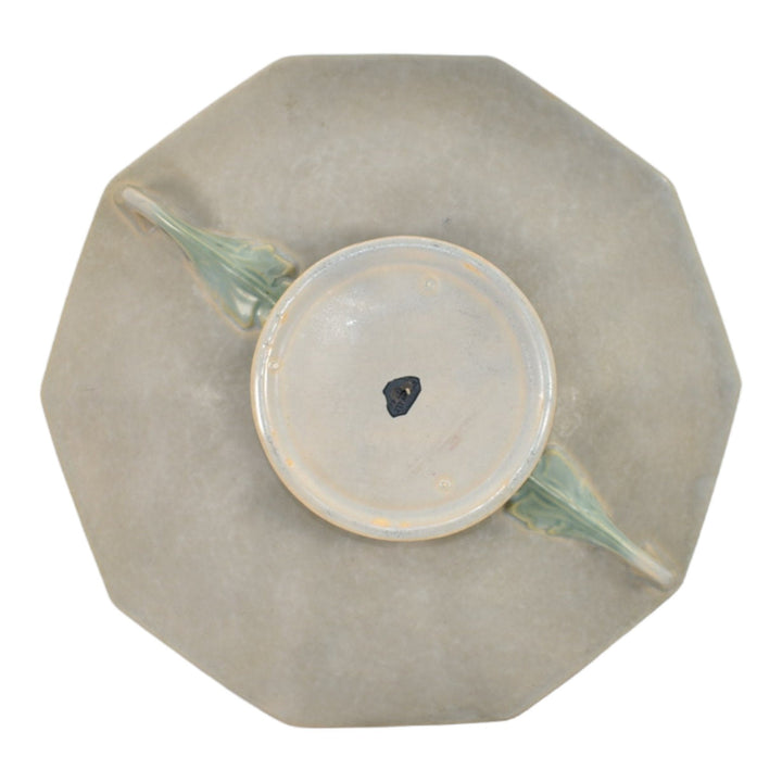 Roseville Tuscany Gray 1927 Vintage Art Deco Pottery Handled Center Bowl 174-12 - Just Art Pottery