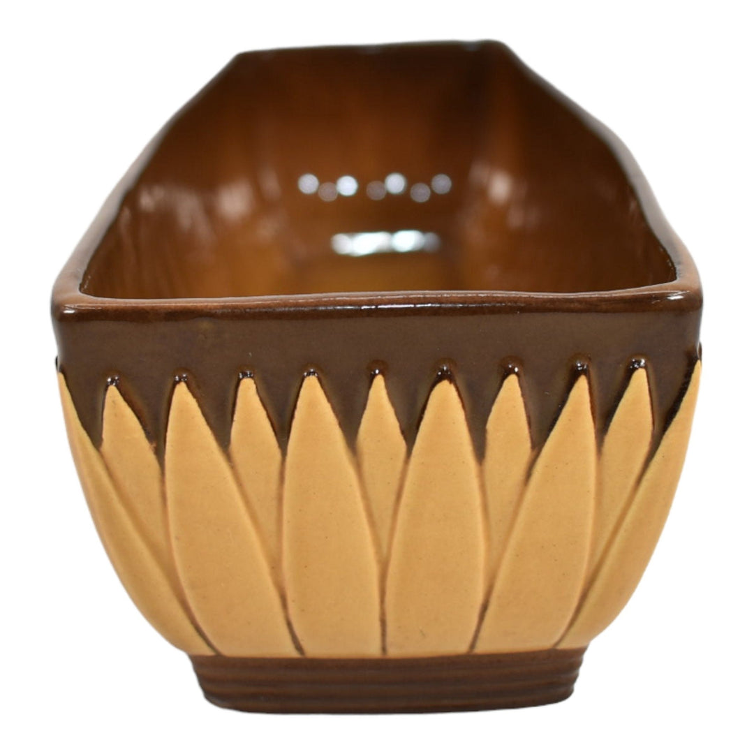 Roseville Lotus Brown 1952 Mid Century Modern Pottery Window Box Planter L7-10 - Just Art Pottery