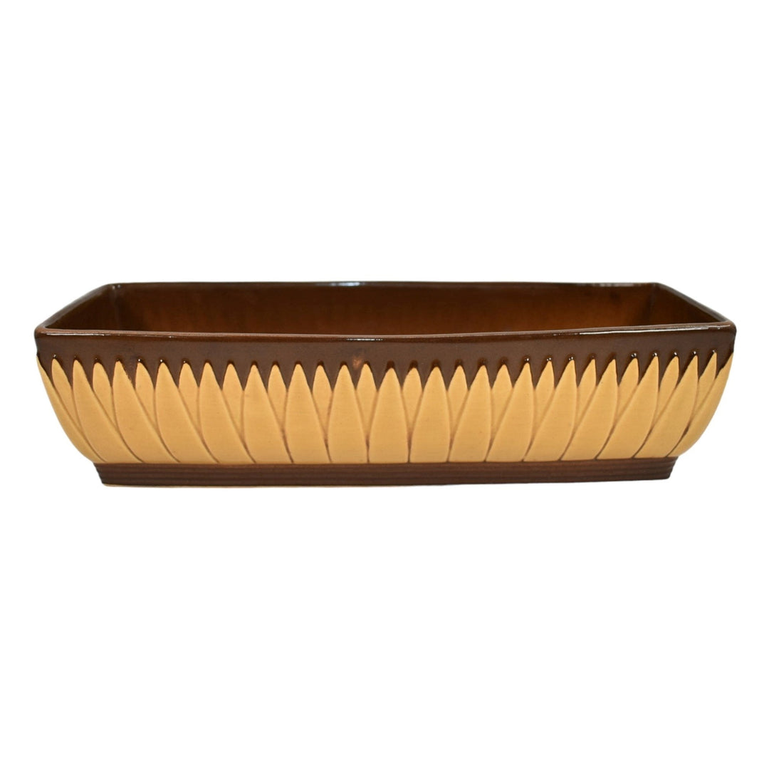 Roseville Lotus Brown 1952 Mid Century Modern Pottery Window Box Planter L7-10 - Just Art Pottery