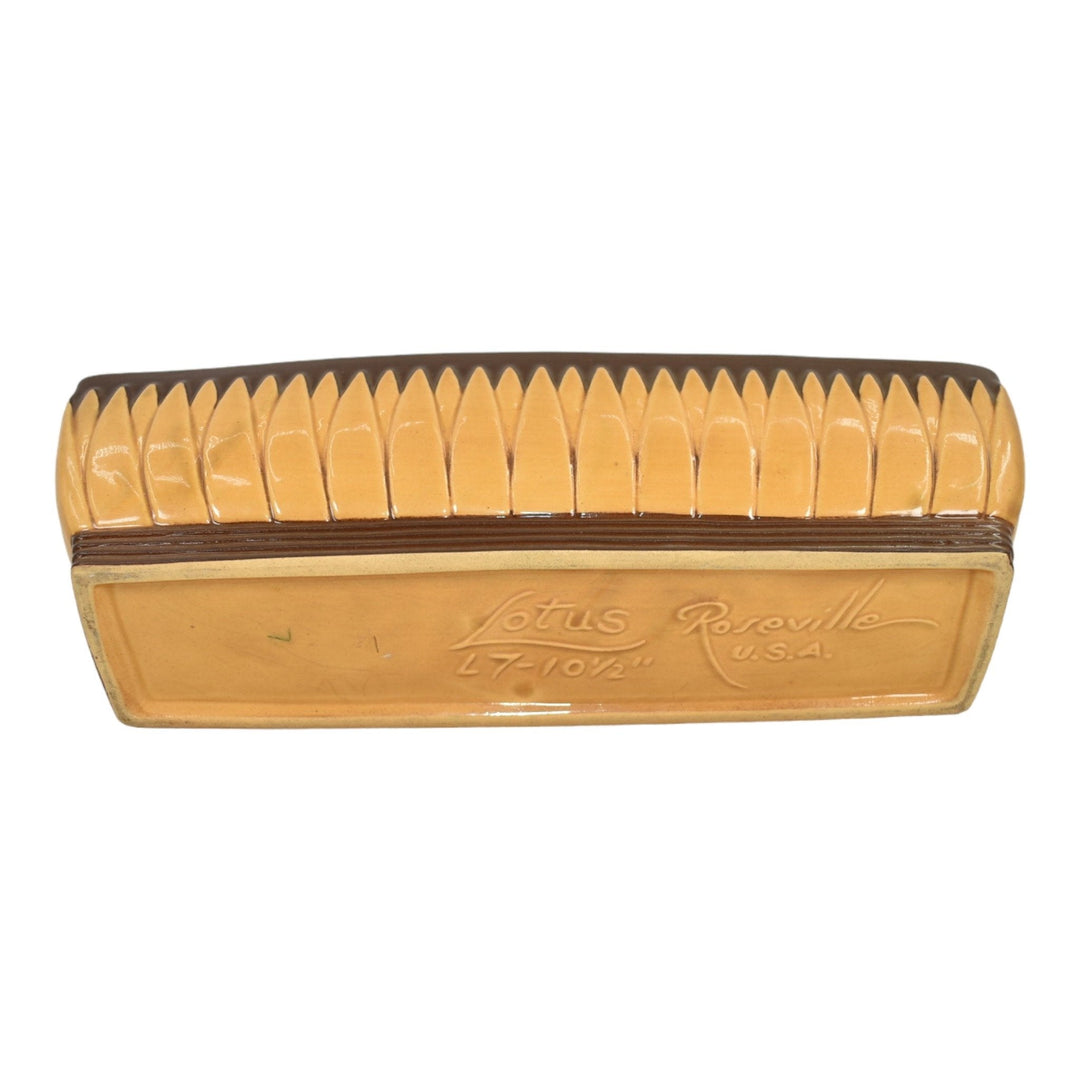 Roseville Lotus Brown 1952 Mid Century Modern Pottery Window Box Planter L7-10 - Just Art Pottery