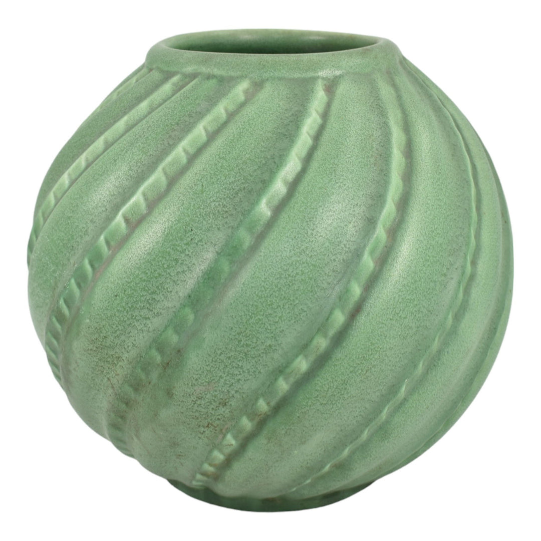 Monmouth Western Stoneware Vintage Art Deco Pottery Matte Green Ceramic Vase