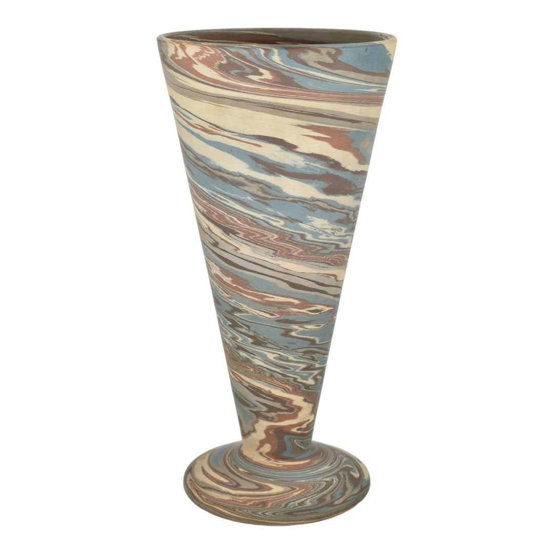 Niloak Mission Swirl 1910-24 Vintage Hand Made Pottery Flaring Rim 10" Vase - Just Art Pottery