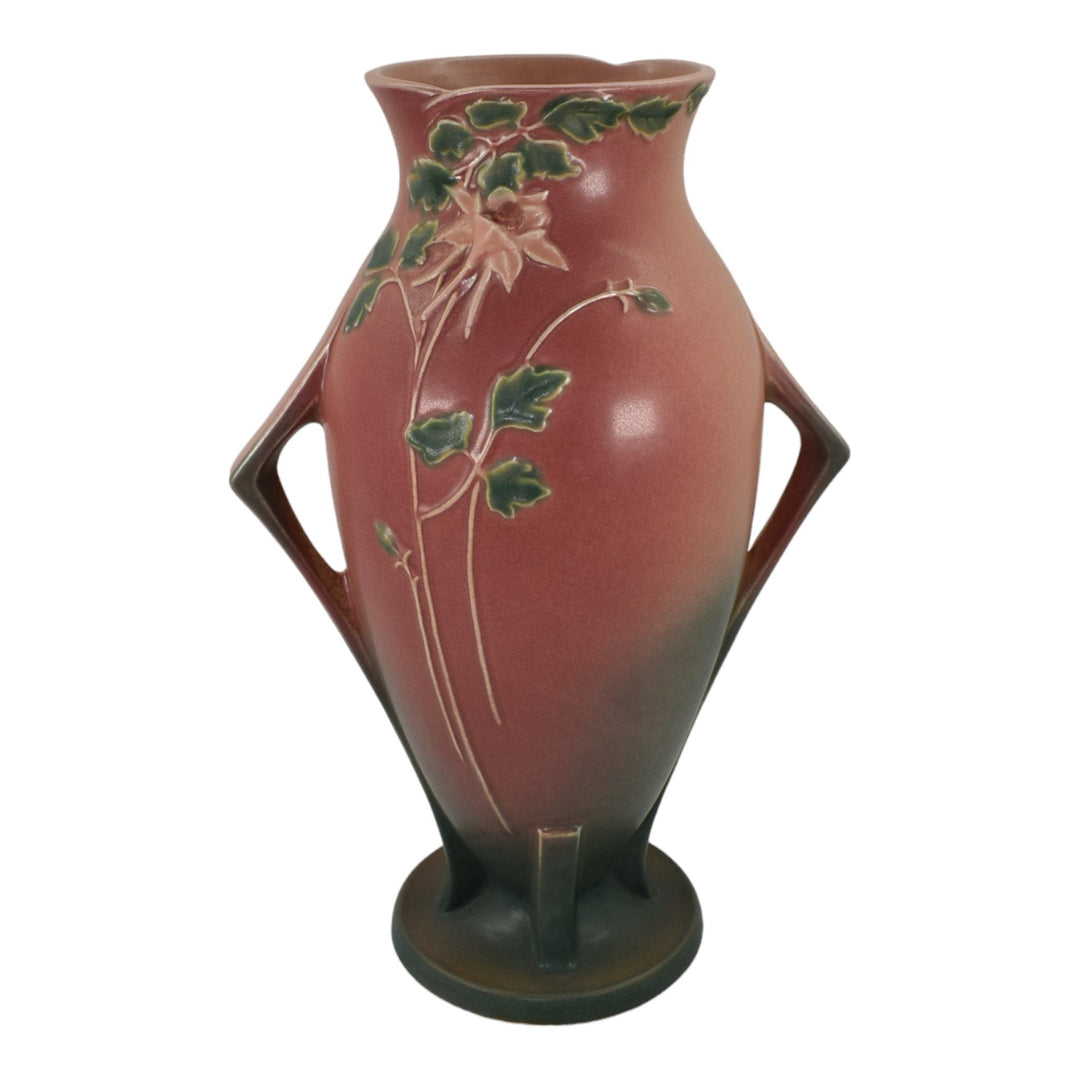Roseville Columbine Pink 1941 Mid Century Modern Pottery Ceramic Vase 26-14