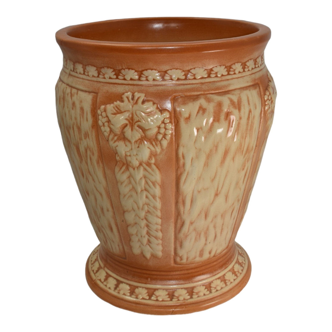 Robinson Ransbottom Ohio 1930s Vintage Art Pottery Orange Ceramic Sand Jar 6