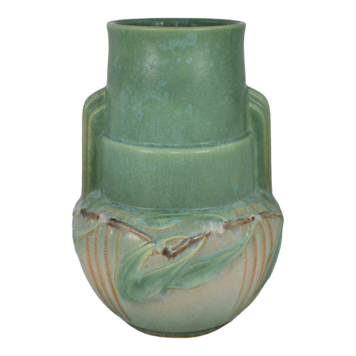 Roseville Laurel Green 1934 Vintage Art Deco Pottery Ceramic Vase 674-9