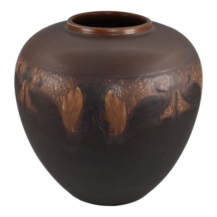 Roseville Victorian Art Brown 1925 Vintage Arts And Crafts Pottery Vase 264-9