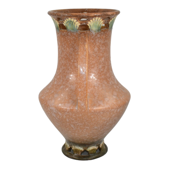 Roseville Ferella Tan 1930 Vintage Art Deco Pottery Ceramic Vase 510-9