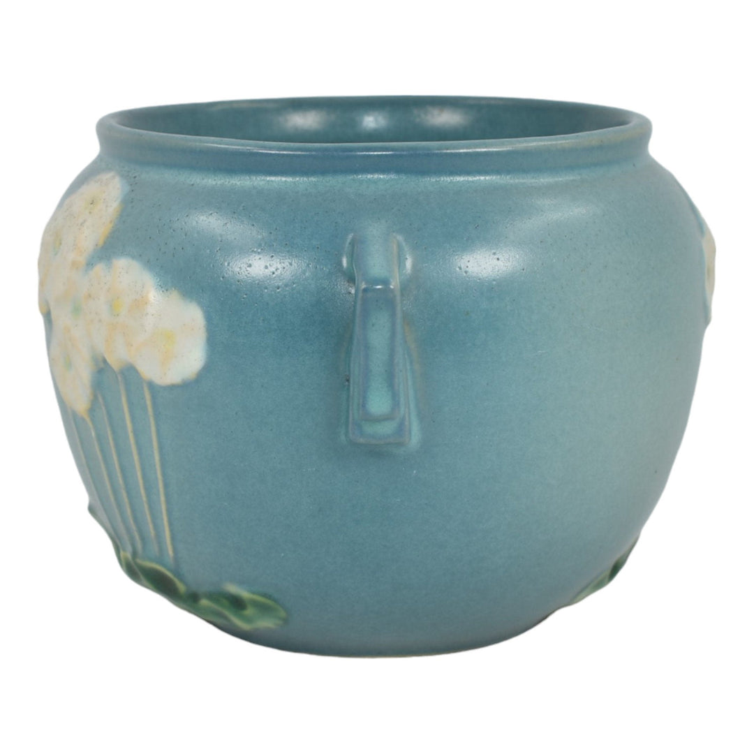 Roseville Primrose 1936 Art Deco Pottery Blue Ceramic Jardiniere Planter 634-4