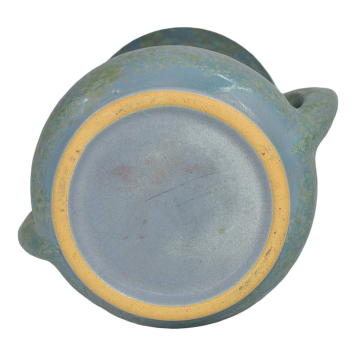 Roseville Carnelian Blue Green II 1926 Art Deco Pottery Handled Vase 332-8