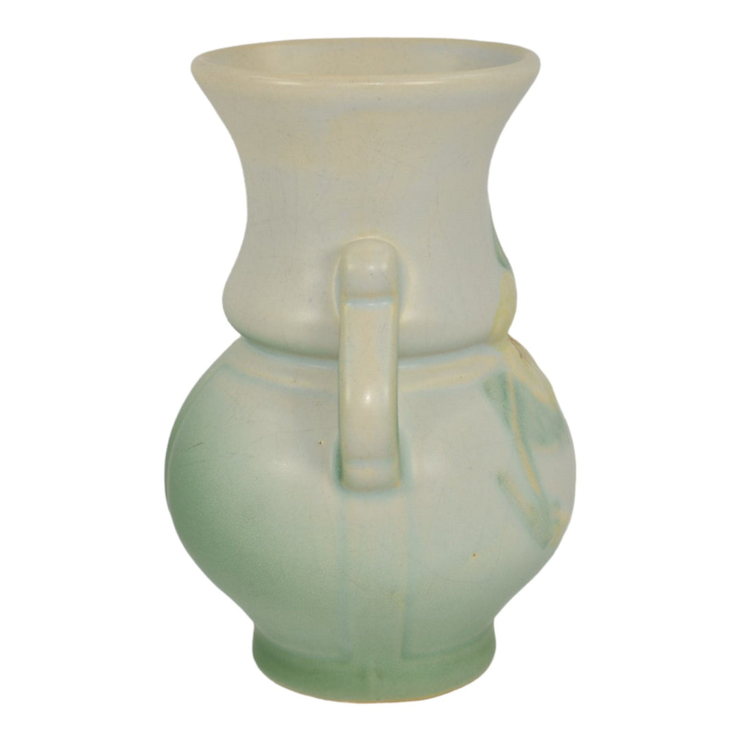 Weller Panella 1930s Vintage Art Deco Pottery Yellow Flower Green Ceramic Vase