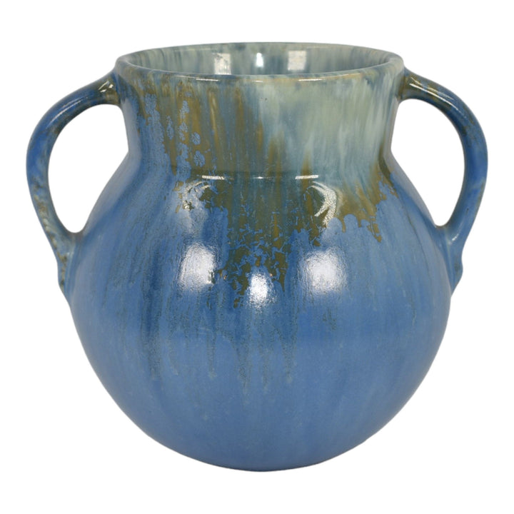 Roseville Tourmaline Blue 1933 Vintage Art Deco Pottery Ceramic Vase A-517-6