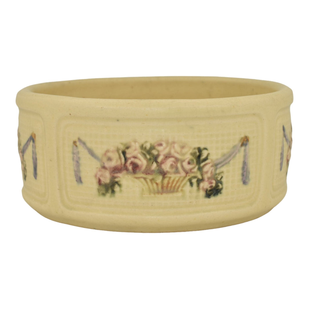Weller Roma 1910-20s Vintage Art Pottery Ivory Ceramic Bowl