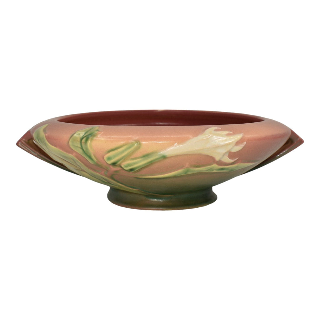Roseville Thornapple Pink 1937 Vintage Art Pottery Ceramic Console Bowl 308-7