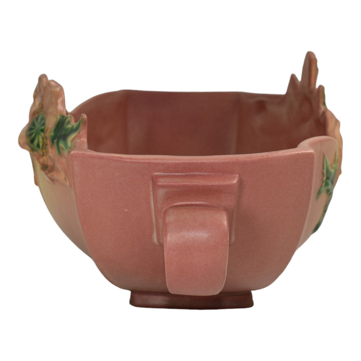 Roseville Poppy Pink 1938 Vintage Art Deco Pottery Ceramic Console Bowl 340-14