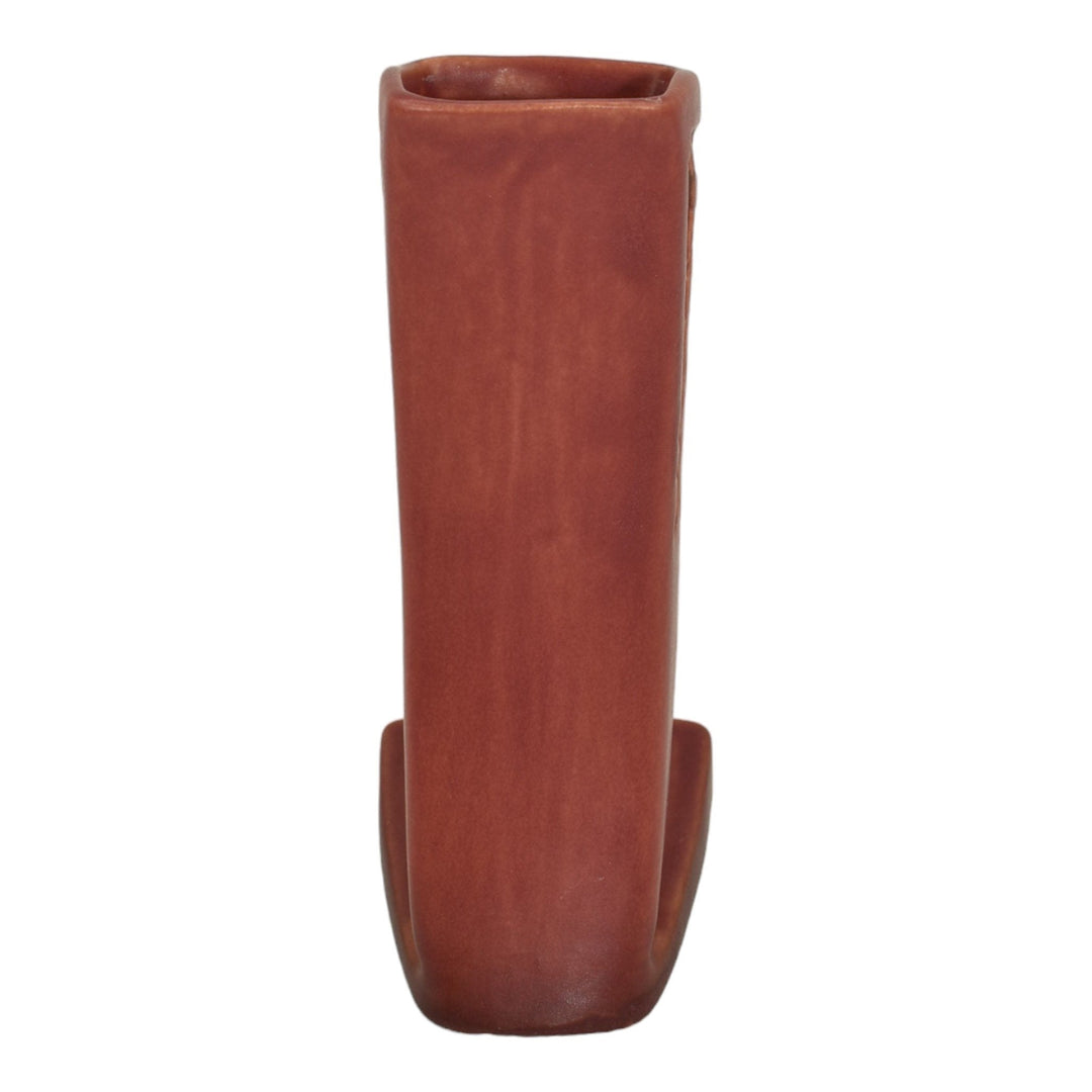 Roseville Silhouette Red 1950 Mid Century Modern Art Pottery Ceramic Vase 781-6