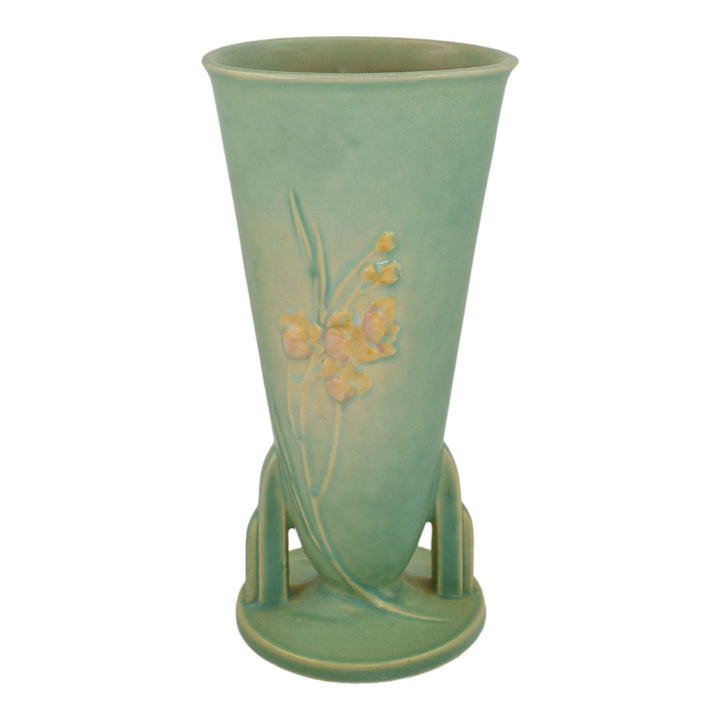 Roseville Ixia Green 1937 Vintage Art Deco Pottery Ceramic Vase 859-9