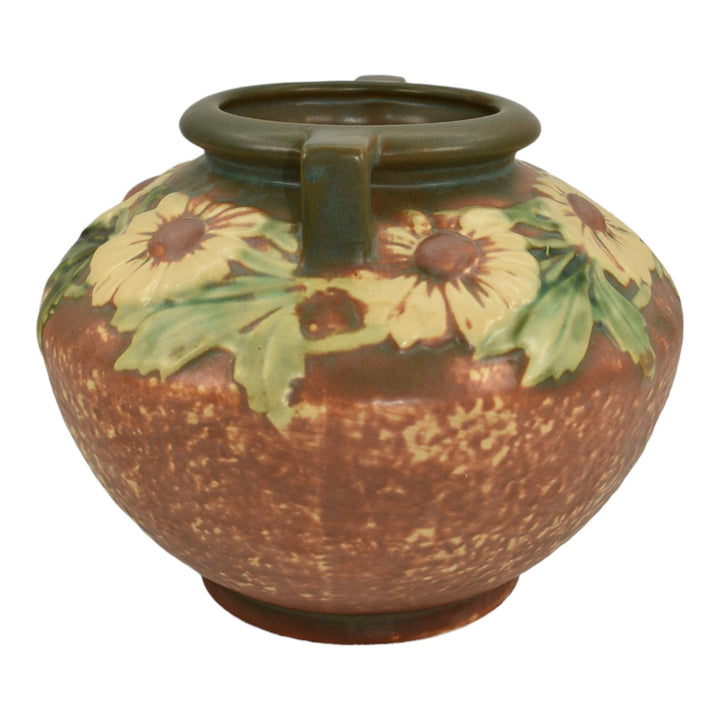 Roseville Dahlrose Brown 1928 Vintage Arts And Crafts Pottery Ceramic Vase 364-6