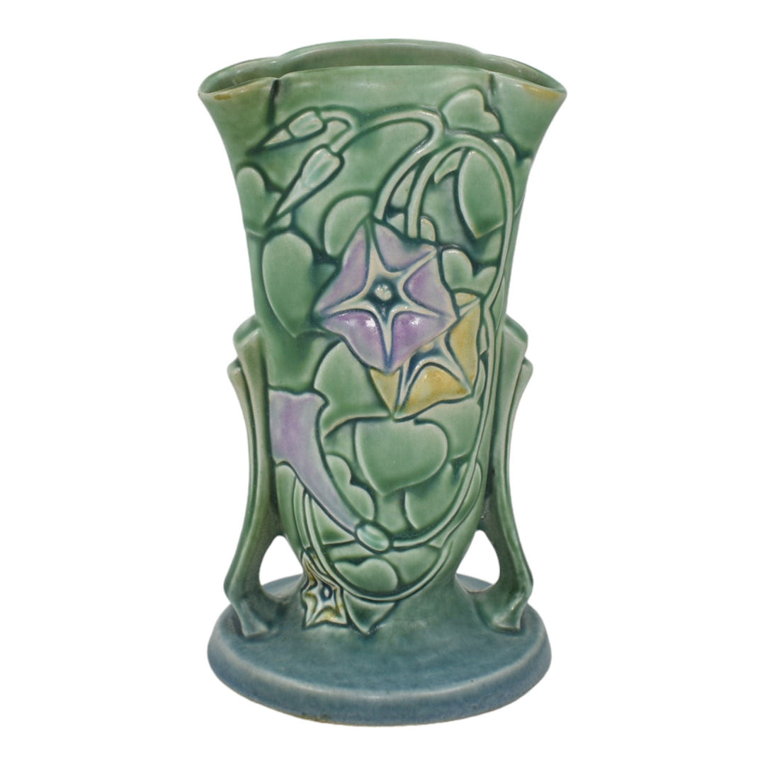 Roseville Morning Glory Green 1935 Vintage Art Deco Pottery Ceramic Vase 725-7