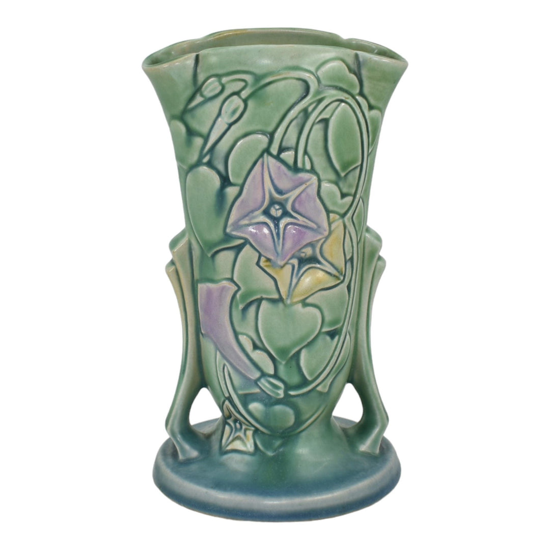 Roseville Morning Glory Green 1935 Vintage Art Deco Pottery Ceramic Vase 725-7