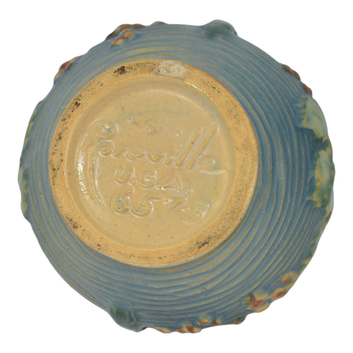Roseville Bushberry Blue 1941 Art Pottery Ceramic Jardiniere Planter 657-3