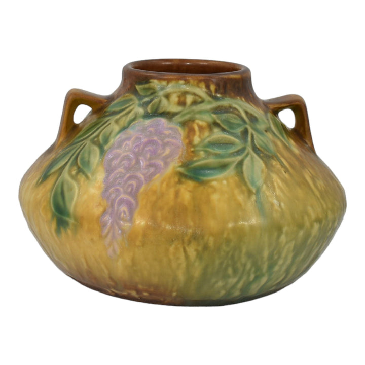 Roseville Wisteria Tan 1933 Vintage Arts And Crafts Pottery Ceramic Vase 629-4