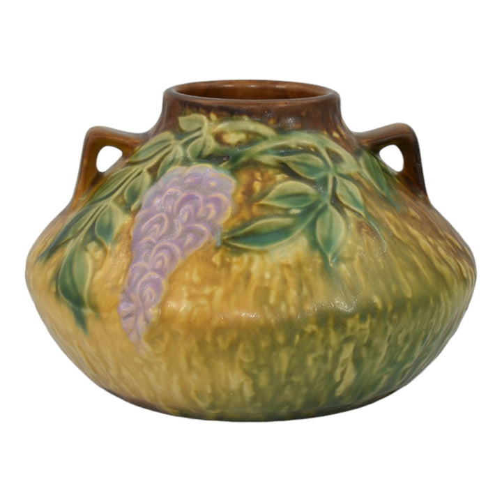 Roseville Wisteria Tan 1933 Vintage Arts And Crafts Pottery Ceramic Vase 629-4
