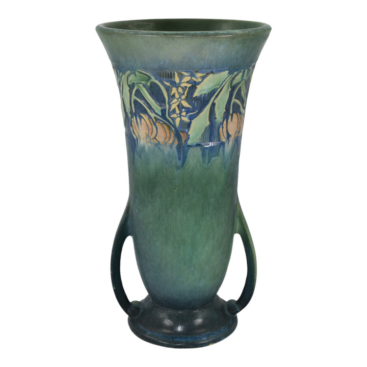Roseville Baneda Green 1932 Vintage Arts And Crafts Pottery Ceramic Vase 598-12