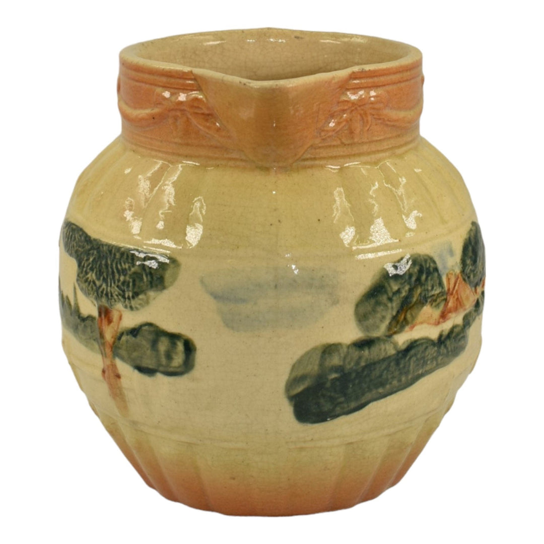Roseville Early Ware 1910-16 Vintage Art Pottery Ceramic Landscape Pitcher - Just Art Pottery