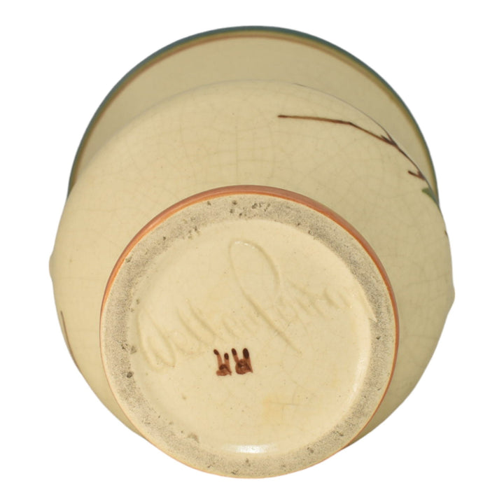 Weller Bonito 1927-33 Vintage Art Pottery Hand Painted Pink Rose Vase Axline - Just Art Pottery