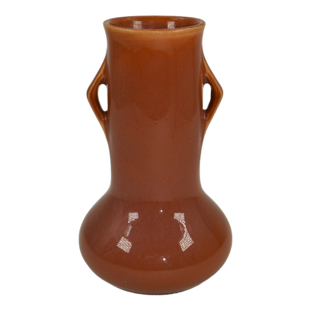 Roseville Rozane Patterns Brown 1941 Mid Century Modern Pottery Ceramic Vase 1-6 - Just Art Pottery